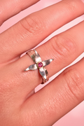 Floral Ring with Pink Topaz